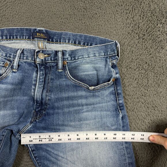 Polo Ralph Lauren Jeans Mens 33x30 Blue Varick Slim Straight Medium Wash Stretch - Picture 14 of 16